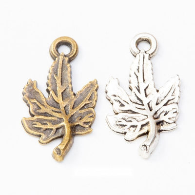 Veined Maple Leaf metal design group view on a light background