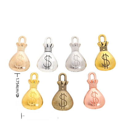 Dollar Money Bag Metal Charms grouped product view on a white background