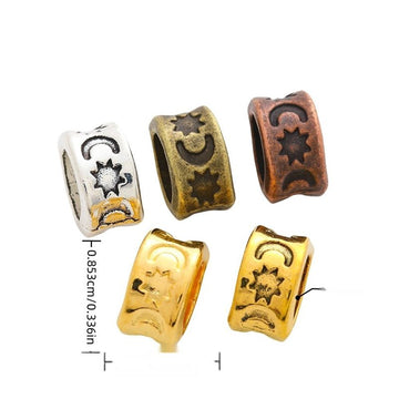 Moon and Star Large Hole Bead in Five Metal Finishes