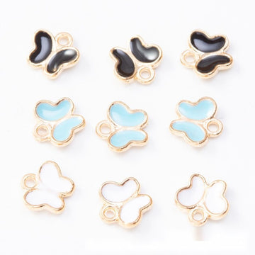 Small Enamel Butterfly Metal Charms In Three Colors