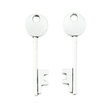 Minimal Round Bow Key Metal Charm Pendant For Jewelry Making And Craft Projects