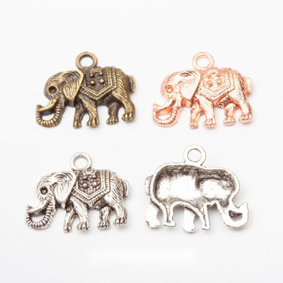 Ornate Elephant metal component, front grouping showing the available finishes.