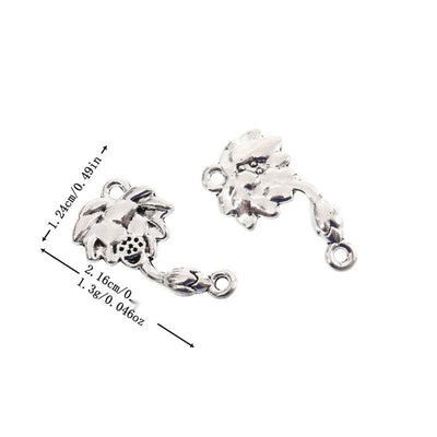 Antique Silver lotus stem connector shown in an overview