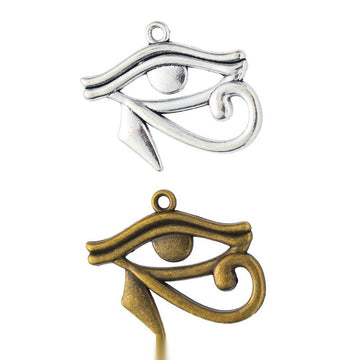 Eye of Horus Metal Charms in Antique Bronze and Silver