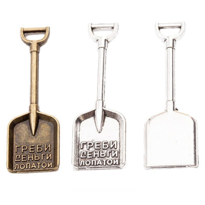 Group view of garden shovel styles on a white background