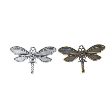Wide-Wing Dragonfly Charm Metal Pendant for Jewelry Making