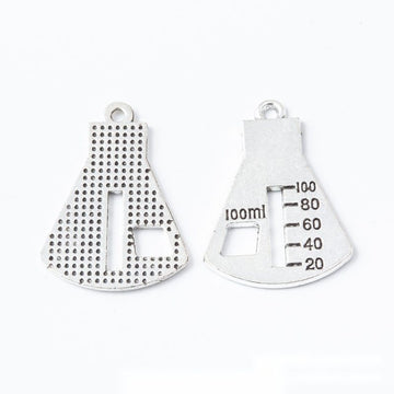 Graduated Laboratory Flask Charm Metal Jewelry Making Component