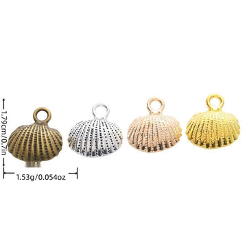 Scallop Shell Charm in Four Vintage Metal Finishes
