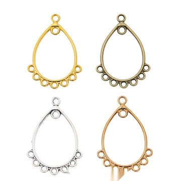 Teardrop Multi Loop Jewelry Connector Component in Four Finishes