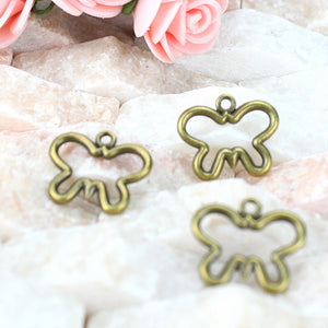 Openwork Butterfly Outline Metal Charm Pendants for Jewelry Making