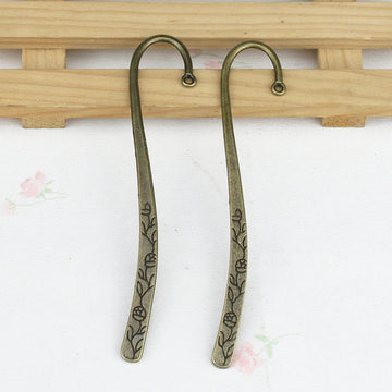 Slim Floral Pattern Metal Bookmark Blanks in Three Vintage Finishes