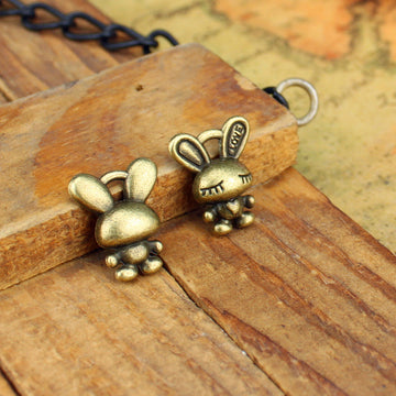 Sculpted Rabbit Metal Charm in 3 Finishes for Jewelry Crafts