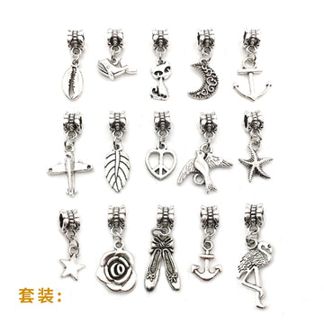 Silver Tone Pendant Bails with Assorted Decorative Dangles