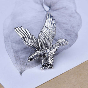 Sculpted Flying Eagle Statement Brooch in Two Finishes
