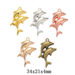 Zinc Alloy Dolphin Charm Pendant No.960274 for DIY Necklace Bracelet Jewelry Making