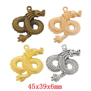 Zinc Alloy Dragon Charm Pendant No.386954 for DIY Necklace Bracelet Jewelry Making