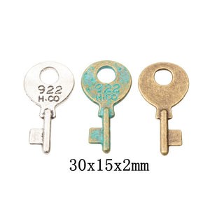 Zinc Alloy Key Charm Pendant No.230889 for DIY Necklace Bracelet Jewelry Making