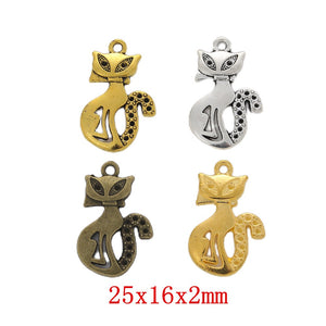 Zinc Alloy Cat Charm Pendant No.200792 for DIY Necklace Bracelet Jewelry Making