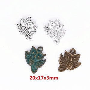 Zinc Alloy Owl Charm Pendant No.491221 for DIY Necklace Bracelet Jewelry Making