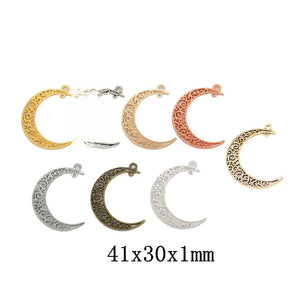 Zinc Alloy Crescent Moon Stars Charm Pendant for DIY Necklace Bracelet Jewelry Making