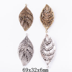 Zinc Alloy Leaf Charm Pendant No.095610 for DIY Necklace Bracelet Jewelry Making