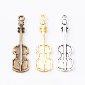 Zinc Alloy Guitar Charm Pendant No.426128 for DIY Necklace Bracelet Jewelry Making
