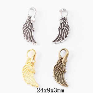 Zinc Alloy Wing Charm Pendant No.011665 for DIY Necklace Bracelet Jewelry Making