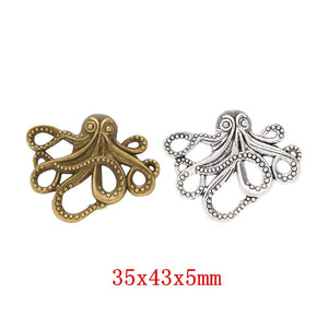 Zinc Alloy Octopus Charm Pendant No.610623 for DIY Necklace Bracelet Jewelry Making