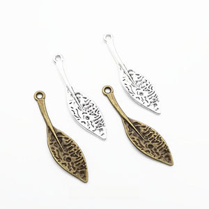 Zinc Alloy Leaf Charm Pendant No.326788 for DIY Necklace Bracelet Jewelry Making
