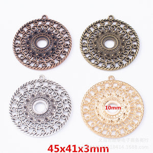 Zinc Alloy Circle Charm Pendant No.261938 for DIY Necklace Bracelet Jewelry Making