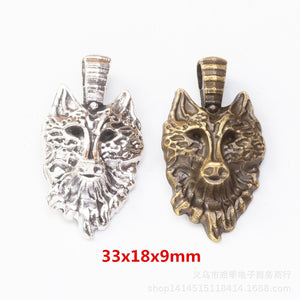 Zinc Alloy Wolf Head Charm Pendant No.771268 for DIY Necklace Bracelet Jewelry Making