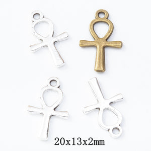 Zinc Alloy Cross Charm Pendant No.493377 for DIY Necklace Bracelet Jewelry Making