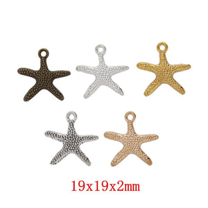 Zinc Alloy Starfish Charm Pendant No.969756 for DIY Necklace Bracelet Jewelry Making