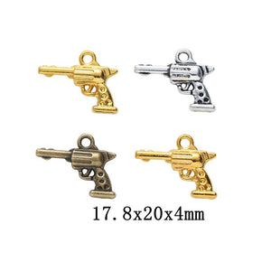 Zinc Alloy Pistol Charm Pendant No.934498 for DIY Necklace Bracelet Jewelry Making