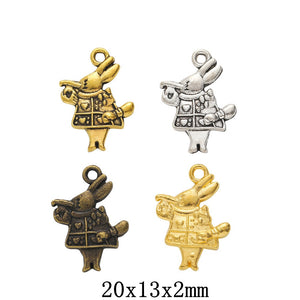 Zinc Alloy Poker Rabbit Charm Pendant for DIY Necklace Bracelet Jewelry Making