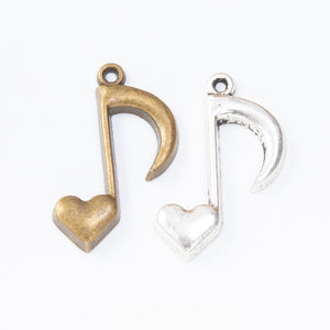 Zinc Alloy Music Note Charm Pendant No.607327 for DIY Necklace Bracelet Jewelry Making