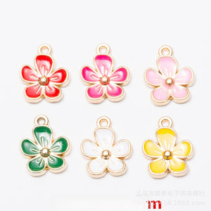 White Zinc Alloy Flower Charm Pendant for DIY Necklace Bracelet Jewelry Making