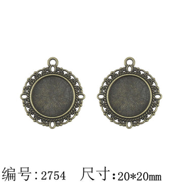 Dotted Rim Round Pendant Tray Jewelry Making Component