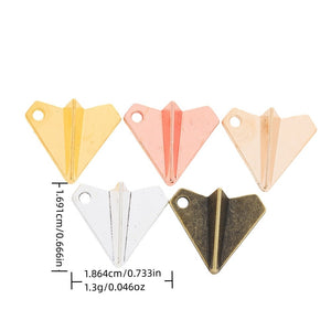 Zinc Alloy Paper Airplane Charm Pendant for DIY Necklace Bracelet Jewelry Making