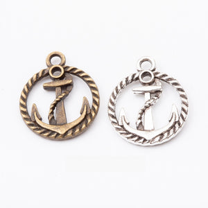 Zinc Alloy Anchor Charm Pendant No.616231 for DIY Necklace Bracelet Jewelry Making