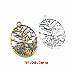 Zinc Alloy Tree Of Life Charm Pendant No.678234 for DIY Necklace Bracelet Jewelry Making