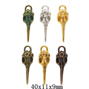 Zinc Alloy Bird Skull Charm Pendant for DIY Necklace Bracelet Jewelry Making