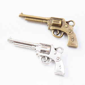 Zinc Alloy Pistol Charm Pendant No.682257 for DIY Necklace Bracelet Jewelry Making