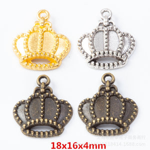 Zinc Alloy Crown Charm Pendant No.516403 for DIY Necklace Bracelet Jewelry Making