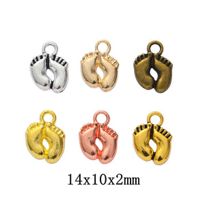 Zinc Alloy Baby Footprint Charm Pendant for DIY Necklace Bracelet Jewelry Making