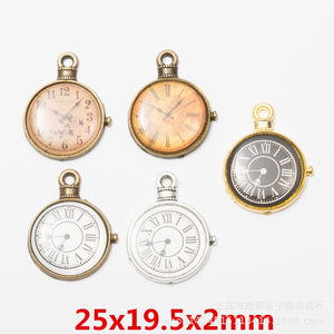 Zinc Alloy Clock Charm Pendant No.744057 for DIY Necklace Bracelet Jewelry Making