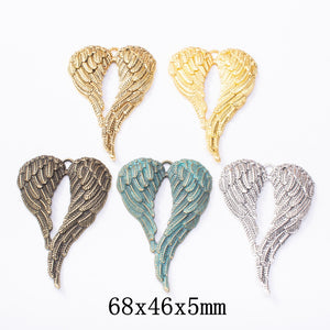 Zinc Alloy Wing Charm Pendant No.333520 for DIY Necklace Bracelet Jewelry Making