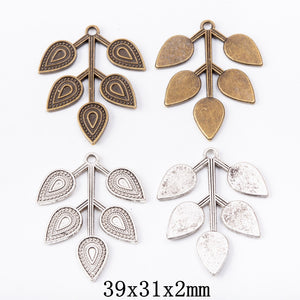 Zinc Alloy Leaf Charm Pendant No.043279 for DIY Necklace Bracelet Jewelry Making