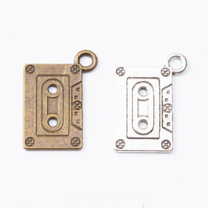 Zinc Alloy Cassette Tape Charm Pendant for DIY Necklace Bracelet Jewelry Making