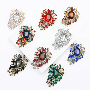 Alloy Glass Brooch Pin For Women's Coats And Apparel